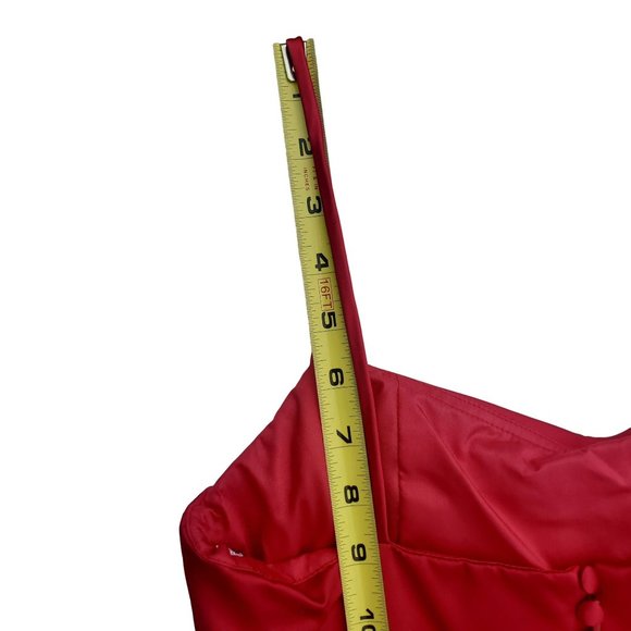 NWT Vintage Watters and Watters Red Satin Formal Maxi Dress Size 2 - Picture 10 of 13